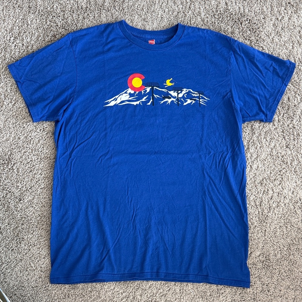 Blue Hanes Breckenridge ski T-Shirt
